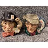 2x Royal Doulton character jugs to include ‘Mad hatter’ & ‘The Poacher’