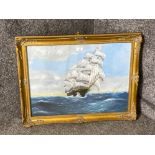 An oil painting by Alex W Smith "Thermopylae The Racing Clipper" signed inscribed and dated march '