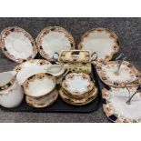 Tray lot Containing a Derby twin handled Tureen & Imari style Plates, jugs etc by Salon China