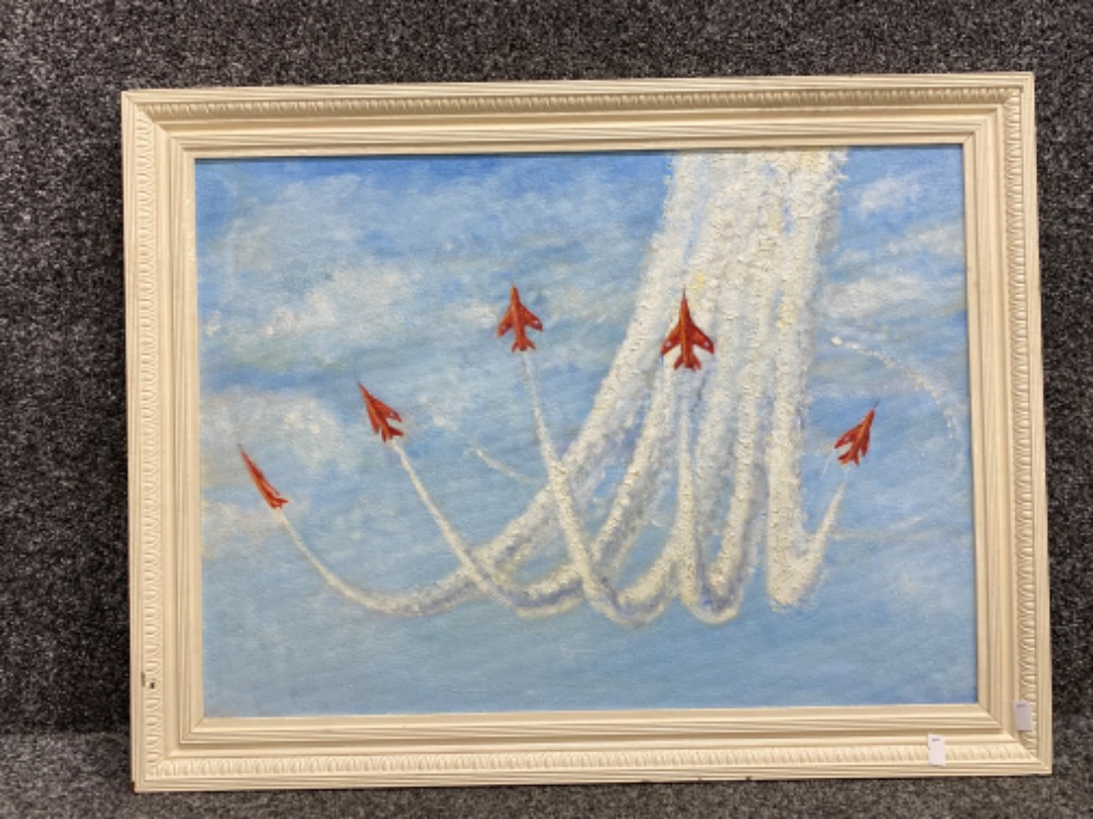 An oil painting of the red arrows