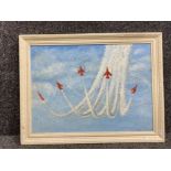 An oil painting of the red arrows