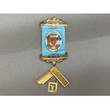 Hallmarked Birmingham silver Masonic medal “Tynemouth lodge” with ribbon