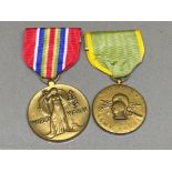 2x military war medals includes Merchant marine medal ‘WW2’ issued 1946 onwards & medal for woman’