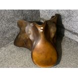 Vintage brown leather horse saddle