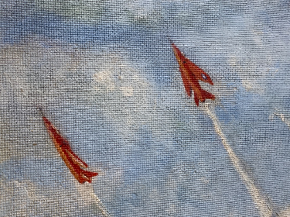 An oil painting of the red arrows - Bild 3 aus 3