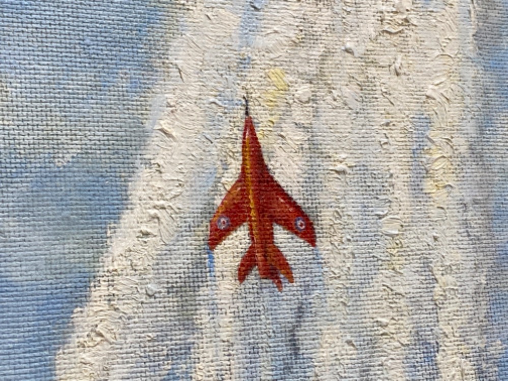 An oil painting of the red arrows - Bild 2 aus 3