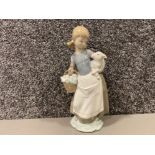 Lladro 4835 Girl with lamb good condition