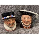 2x Royal Doulton character jugs including ‘Henry VIII’ & ‘Beefeater’