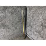 A Riley Burwat Limited pool/snooker cue with protective case