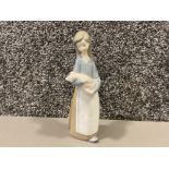 Lladro figure 1011 girl with piglet in good condition
