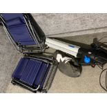 Macallister leaf blower M2800W together with 2x folding garden chairs