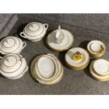 42 pieces of Royal Worcester ‘Marquis’ pattern dinnerware, includes Tureens, plates etc (gilt &
