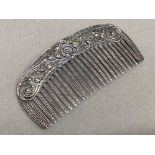 Vintage silver (925) & Marcasite comb - 9.6g gross