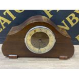 Mahogany cased German mantle clock with pendulum