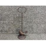 Large cast metal door stop with sparrow bird bears design, height 50cm
