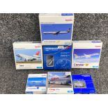 7x collectable toy aeroplanes to include Air France and Finnair