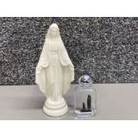 Hand crafted Religious China figure by Donegal “Our Lady Of Lourdes” & a bottle of Holy Water also
