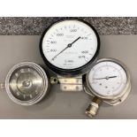Vintage Russian clock & 2x Pressure gauges (Bailey & Mackey LTD)