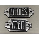 2x cast metal novelty toilet signs Men & Ladies