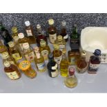 Large quantity of miscellaneous whisky miniatures, also includes Wade Whyte & Mackay ash tray