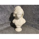 Large Artemis marble Sculpture Diane bust “Ancient Greek Goddess” - H45cm