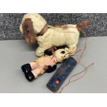 2x vintage mechanical electric toys, Dog & Panda