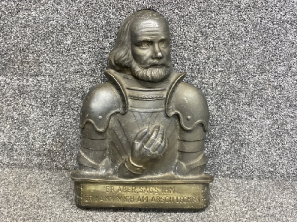 Large cast metal Gotz Von Berlichingen wall plaque - 44x31cm