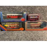 4 diecast toy buses to include Bristol RELH and AEC Renown