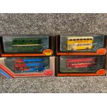 4x diecast toy buses to include GO North East and the 47 to Central station