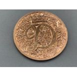 Solid 9ct Rose gold 2021 two crowns coin. (8g)