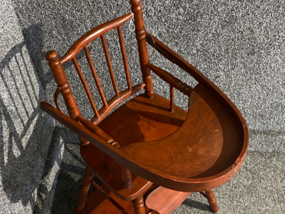 Vintage wooden dolls high chair (71cm) - Image 2 of 2