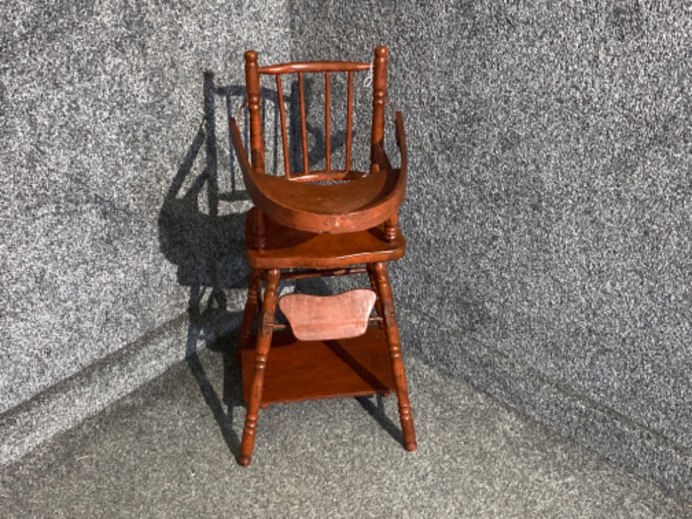 Vintage wooden dolls high chair (71cm)