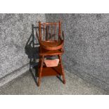 Vintage wooden dolls high chair (71cm)