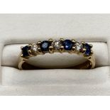 9ct gold sapphire and CZ eternity ring, 1.9g size N1/2