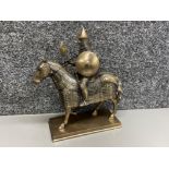 Large resin figure of a Mongolian knight on horseback from the Middle Ages