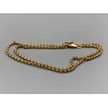 Unusual double loop 9ct gold bracelet, 3.9g