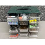 15 drawer organiser containing miscellaneous bagatelle game ball’s