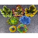 Total of 7 English made “BRETBY” maple leaves - in various colours & sizes
