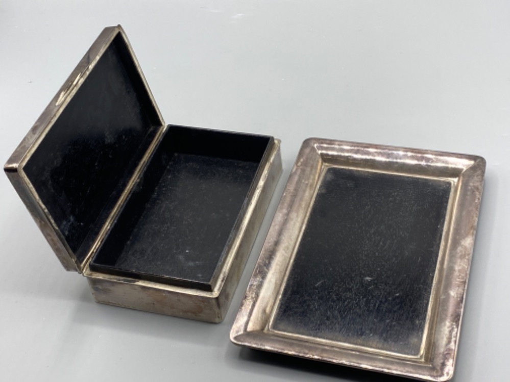 Silver (950) & wooden table box with matching silver rimmed tray - 312g gross weight - Image 2 of 3