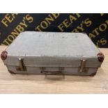 Large vintage 1940’s grey suitcase