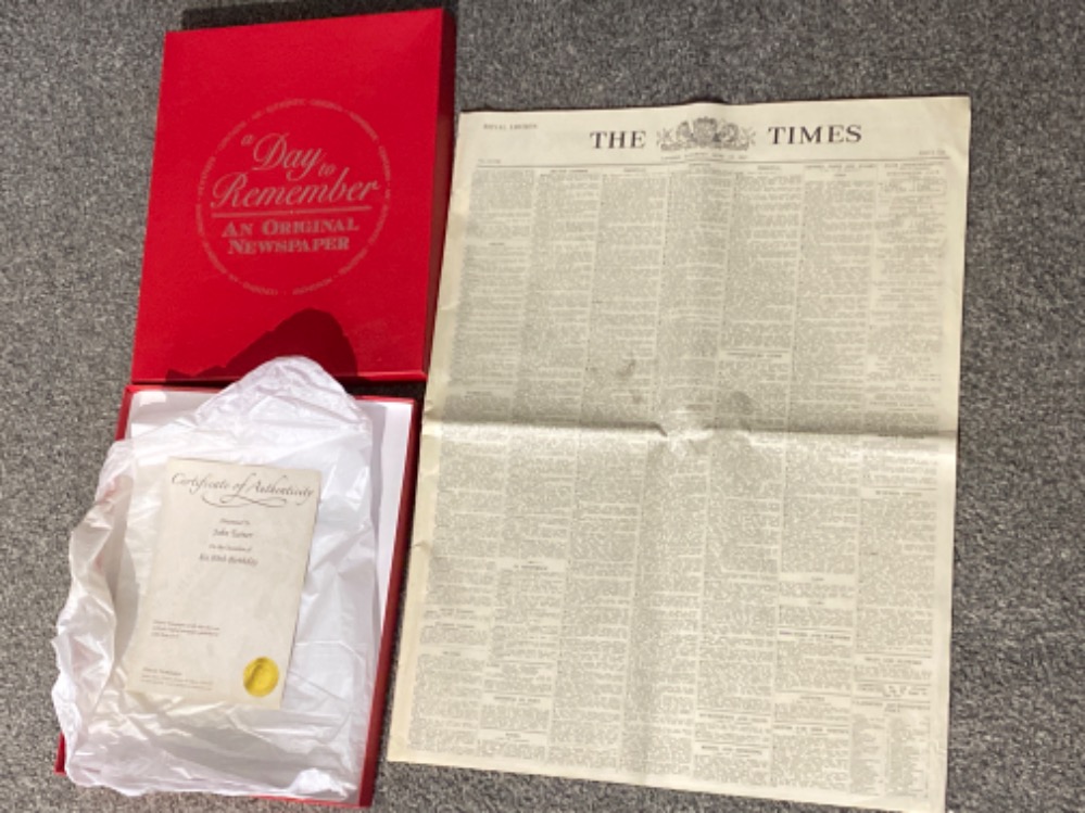 Original “Days to remember” by The Times, Saturday June 12 1937 - with certificate of authenticity &