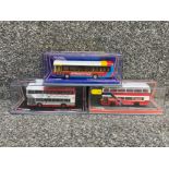 3x corgi diecast toy buses to include Gateshead metro and Northumbria