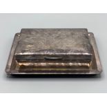 Silver (950) & wooden table box with matching silver rimmed tray - 312g gross weight