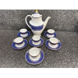 Royal Doulton coffee service in Royal Windsor pattern, comprising of coffee pot (small chip to inner