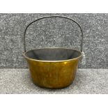 Large antique brass jam pan