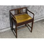 Edwardian inlayed mahogany piano stool