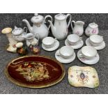 Box containing tea China by “Marktleuthen Bavaria Winterling” & German Kahla, also includes