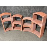 Total of 8 sections of stackable terracotta, perfect storage shelves