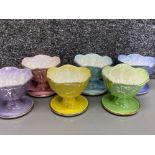 6 piece multi-coloured Maling lustre dessert/sundae dishes