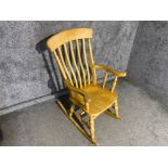 Solid pine farmhouse rocking chair